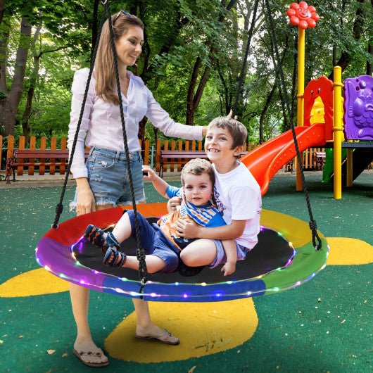 40 Inches Saucer Tree Swing for Kids and Adults-Multicolor