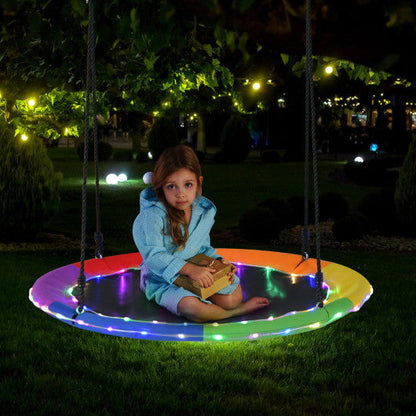 40 Inches Saucer Tree Swing for Kids and Adults-Multicolor