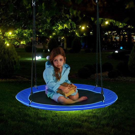 40 Inches Saucer Tree Swing for Kids and Adults-Navy