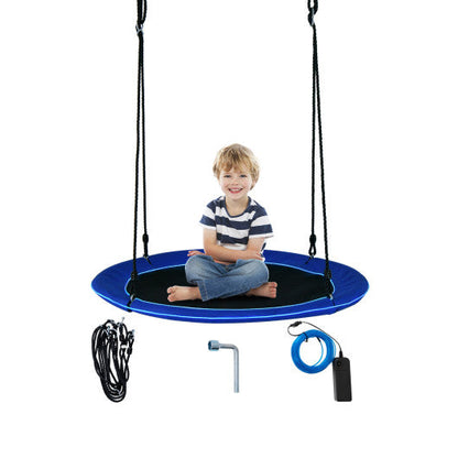 40 Inches Saucer Tree Swing for Kids and Adults-Navy