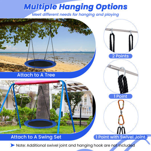 40 Inches Saucer Tree Swing for Kids and Adults-Navy