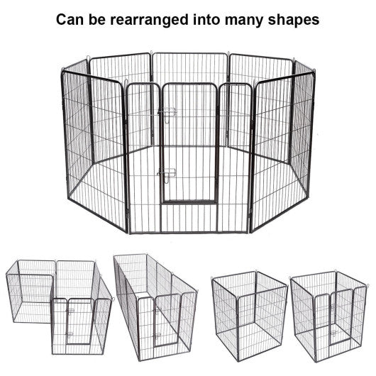 8 Metal Panel Heavy Duty Pet Playpen Dog Fence with Door-40 Inch