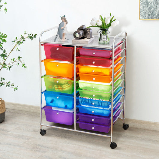 15 Drawers Rolling Storage Cart Organizer