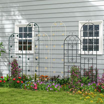 2 Pack 71 x 20 Inch Metal Garden Trellis Rustproof Plant Support for Climbing Plants-Green