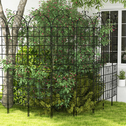 2 Pack Metal Garden Trellis Decorative for Climbing Plants-Black