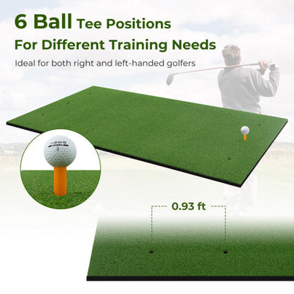 Artificial Turf Mat for Indoor and Outdoor Golf Practice Includes 2 Rubber Tees and 2 Alignment Sticks-25mm