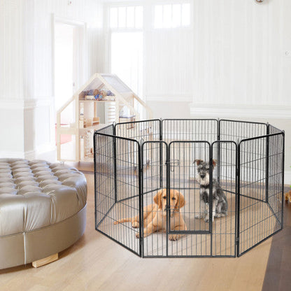 8 Metal Panel Heavy Duty Pet Playpen Dog Fence with Door-48 inches