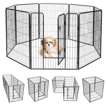 8 Metal Panel Heavy Duty Pet Playpen Dog Fence with Door-48 inches