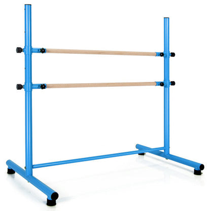 47 Inch Double Ballet Barre with Anti-Slip Footpads-Blue