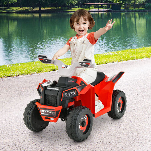 Kids Ride on ATV 4 Wheeler Quad Toy Car with Direction Control-Red