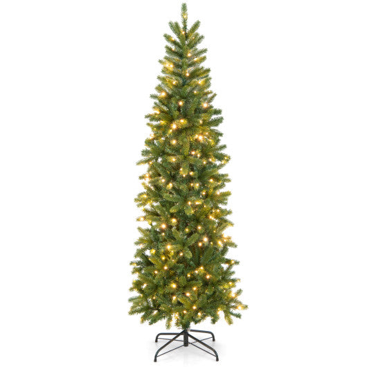 6 Feet Pre-Lit Artificial Christmas Tree with 648 PVC PE Branch Tips