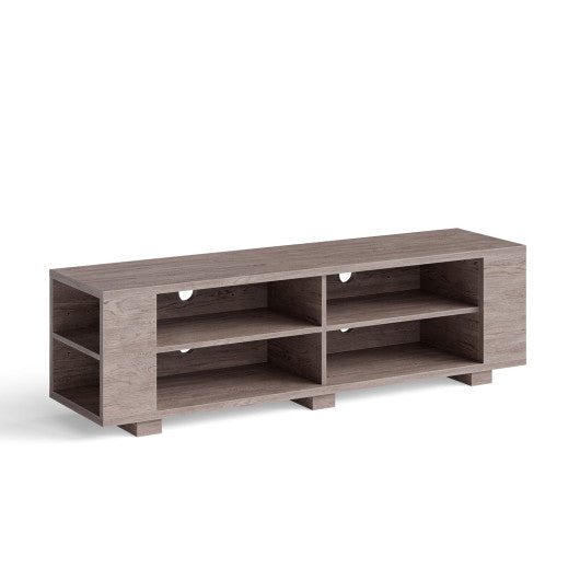 TV Stand Modern Wood Storage Console Entertainment Center-Gray