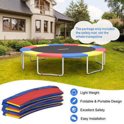 8 Feet Trampoline Spring Safety Cover without Holes-Multicolor