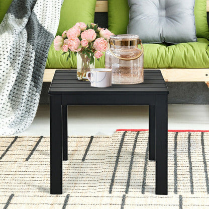 Wooden Square Patio Coffee Bistro Table-Black