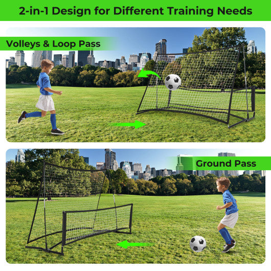 2-in-1 Portable Soccer Rebounder Net with Carrying Bag