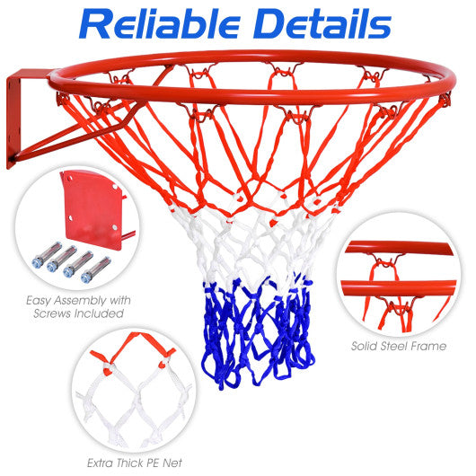 18 Inch Replacement Basketball Rim with All-Weather Net