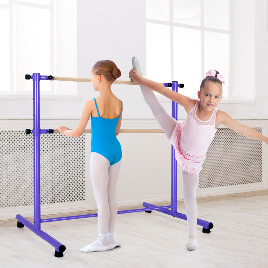 47 Inch Double Ballet Barre with Anti-Slip Footpads-Purple