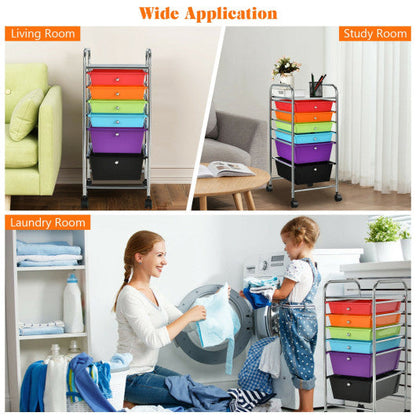 6 Drawers Rolling Storage Cart Organizer-Multicolor