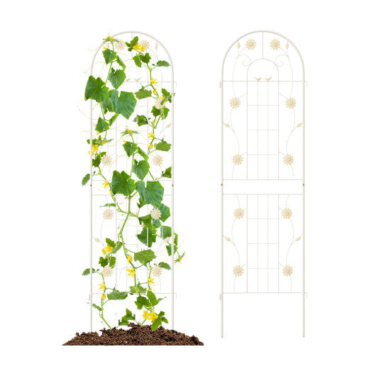 2 Pack 71 x 20 Inch Metal Garden Trellis Rustproof Plant Support for Climbing Plants-White