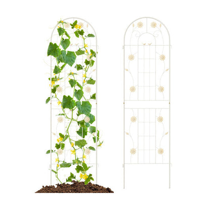 2 Pack 71 x 20 Inch Metal Garden Trellis Rustproof Plant Support for Climbing Plants-White