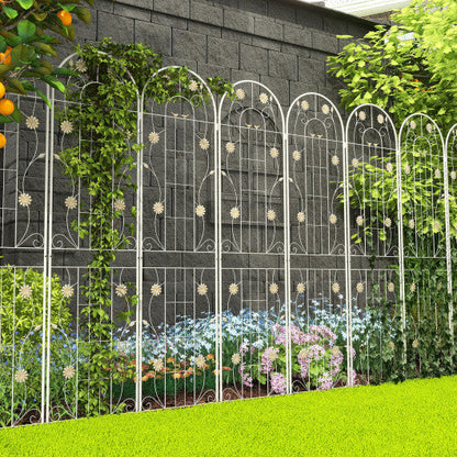 2 Pack 71 x 20 Inch Metal Garden Trellis Rustproof Plant Support for Climbing Plants-White