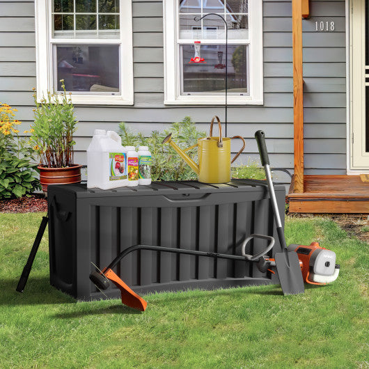 90 Gallon Outdoor Deck Storage Box with Built-In Wheel