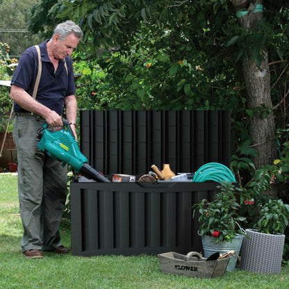 90 Gallon Outdoor Deck Storage Box with Built-In Wheel