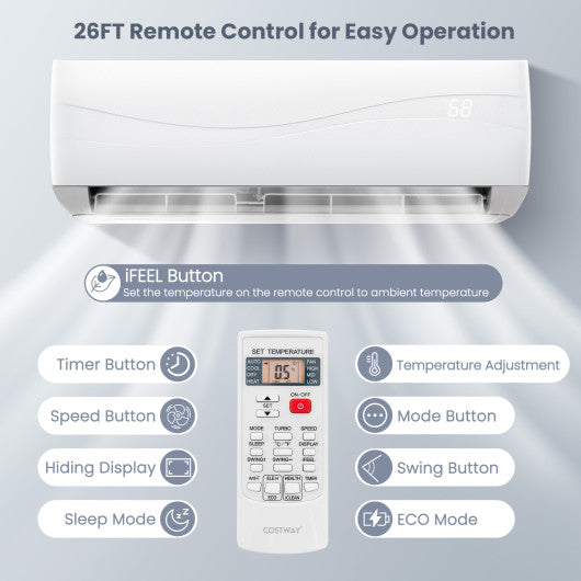 12000 BTU 20 SEER2 115V Ductless Mini Split Air Conditioner