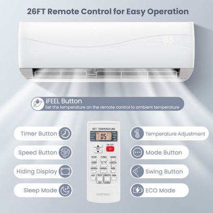 12000 BTU 20 SEER2 115V Ductless Mini Split Air Conditioner