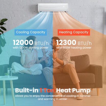 12000 BTU 20 SEER2 115V Ductless Mini Split Air Conditioner