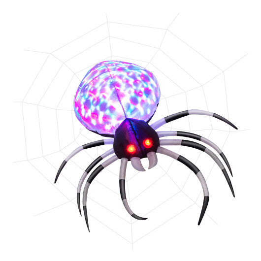 3.5 Feet Wall Halloween Inflatable Spider with Multi-Color Lights and Built-In Blower