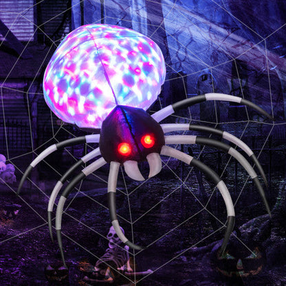 3.5 Feet Wall Halloween Inflatable Spider with Multi-Color Lights and Built-In Blower