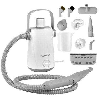 1000W Multifunction Portable Hand-held Steam Cleaner with 10 Accessories-Gray