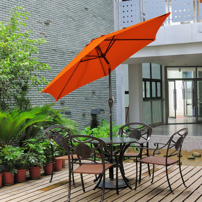 10 Feet Outdoor Patio Umbrella with Tilt Adjustment and Crank-Orange