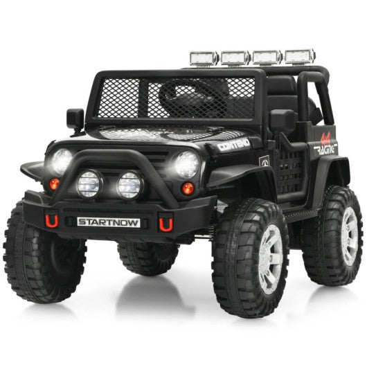 12V Kids Remote Control Electric Ride On Truck Car with Lights and Music -Black