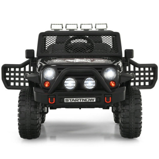 12V Kids Remote Control Electric Ride On Truck Car with Lights and Music -Black