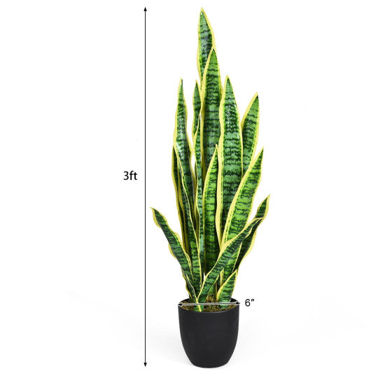 35.5 Inch Indoor-Outdoor Decoration Fake Artificial Snake Plant