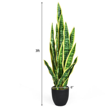 35.5 Inch Indoor-Outdoor Decoration Fake Artificial Snake Plant