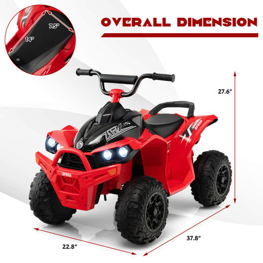 12V Kids Ride On ATV with High/Low Speed and Comfortable Seat-Red