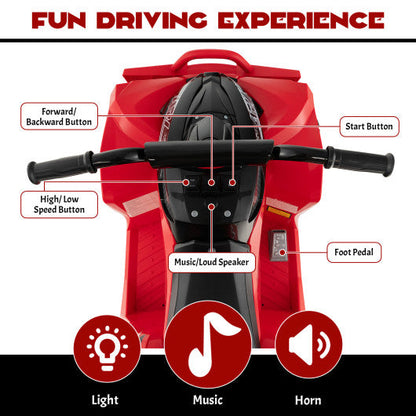 12V Kids Ride On ATV with High/Low Speed and Comfortable Seat-Red