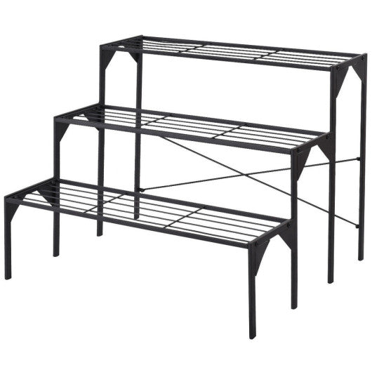 3 Tier Outdoor Metal Heavy Duty Modern for Multiple Plant Display Stand Rack