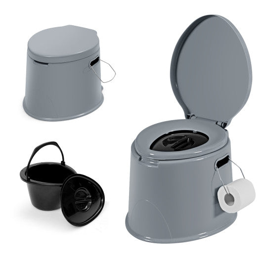 5L Portable Travel Toilet with Paper Holder for Outdoor