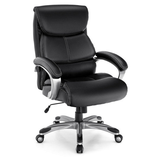 Adjustable Executive Office Recliner Chair with High Back and Lumbar Support-Black