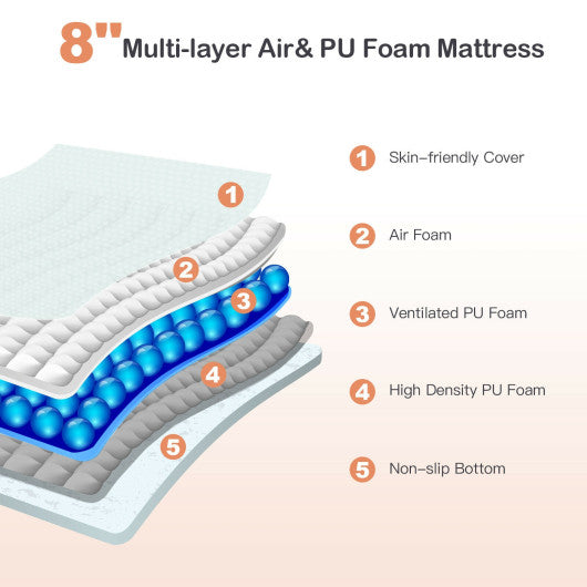 8 Inch Foam Medium Firm Mattress with Jacquard Cover-Twin Size