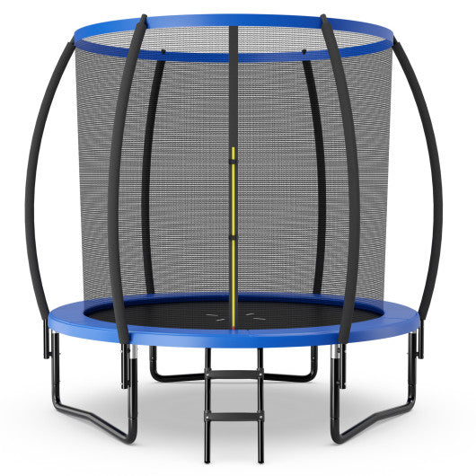 10 Feet ASTM Approved Recreational Trampoline with Ladder-Blue