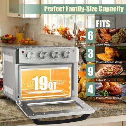 19 Qt Dehydrate Convection Air Fryer Toaster Oven with 5 Accessories