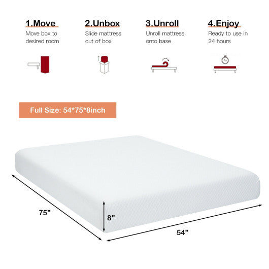 8 Inch Foam Medium Firm Mattress with Jacquard Cover-Full Size