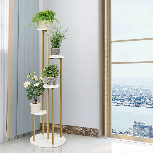 4-Tier 48.5 Inch Metal Plant Stand-White