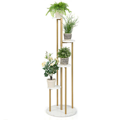 4-Tier 48.5 Inch Metal Plant Stand-White