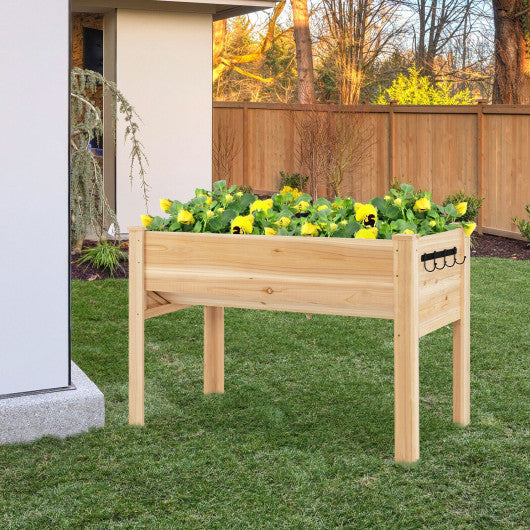 48 x 24 x 32 Inch Elevated Wood Planter Box with Legs